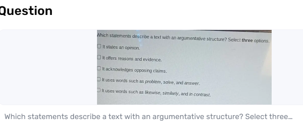 What Are the Key Characteristics of a Text with an Argumentative Structure?